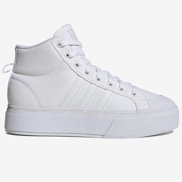 Adidas Women’s Bravada 2.0 Mid Platform Skateboarding Sneakers White - Picture 4 of 7